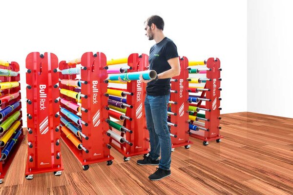 BullRack wide format media rack from PLASTGrommet and Hansen Supply ...